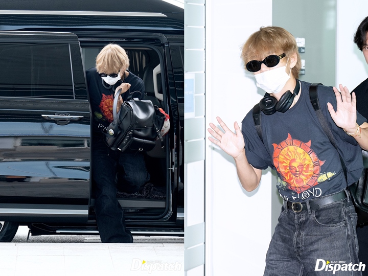 Bergaya Rockstar, Gerak-Gerik V BTS di Bandara Disorot Dispatch Bergaya Rockstar, Gerak-Gerik V BTS di Bandara Disorot Dispatch