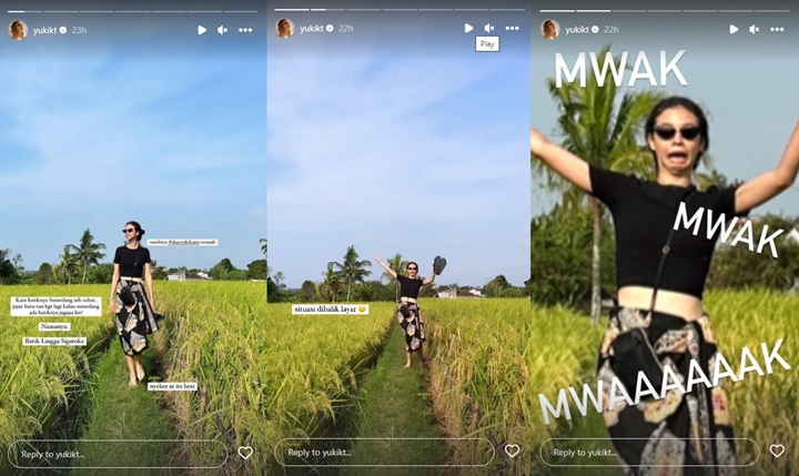 Yuki Kato Nyaris Terperosok ke Sawah Saat Pamer OOTD, Ekspresi Mood Banget