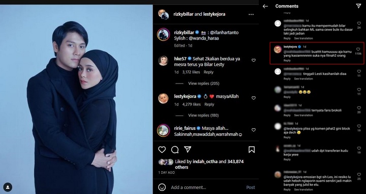 Rizky BIllar Diduga Difitnah, Lesti Kejora Pasang Badan?