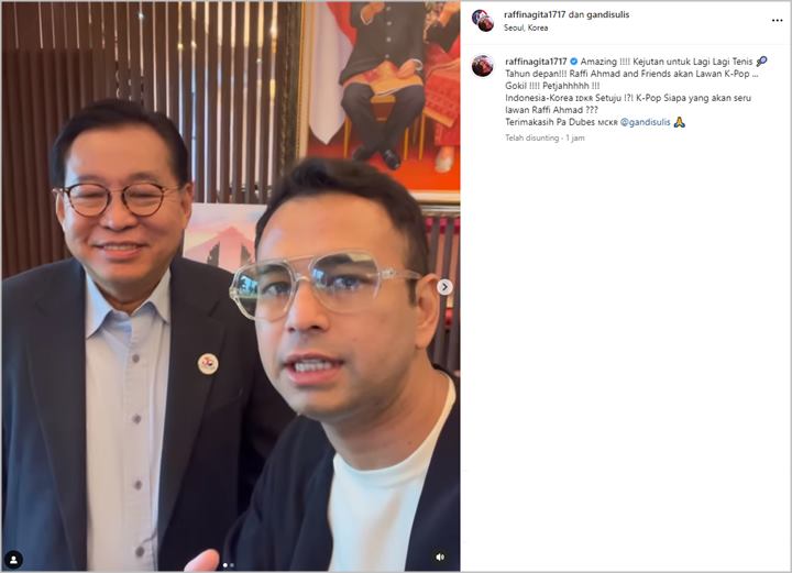 Pecah! Raffi Ahmad Bakal Siapkan Kejutan Pertandingan Tenis Lawan Bintang Top Korea