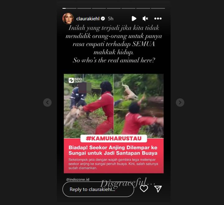Cinta Laura Kecam Kabar 2 Pria Lempar Seekor Anjing Jadi Santapan Buaya, Sang Artis: Memalukan