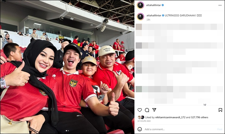 Hamil, Aurel Hermansyah Dipuji Usai Mau Temani Atta Halilintar Nonton Laga Indonesia Vs Argentina