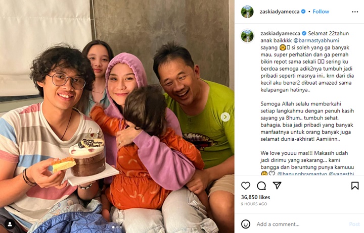 Zaskia Adya Mecca Beri Kejutan Ultah, Putra Sambung Beri Balasan Manis