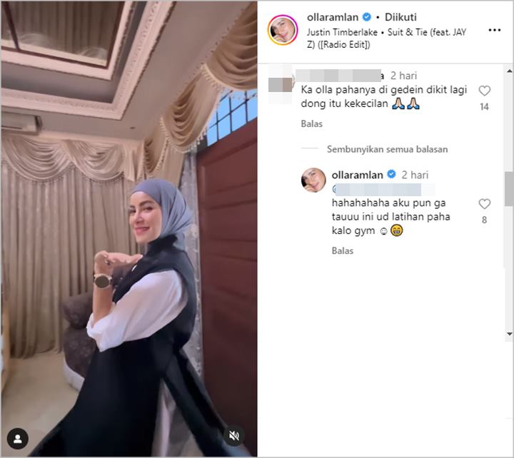 Olla Ramlan Buka Suara Usai Paha Ramping Kena Gunjing, Balasan Santun Tuai Salut