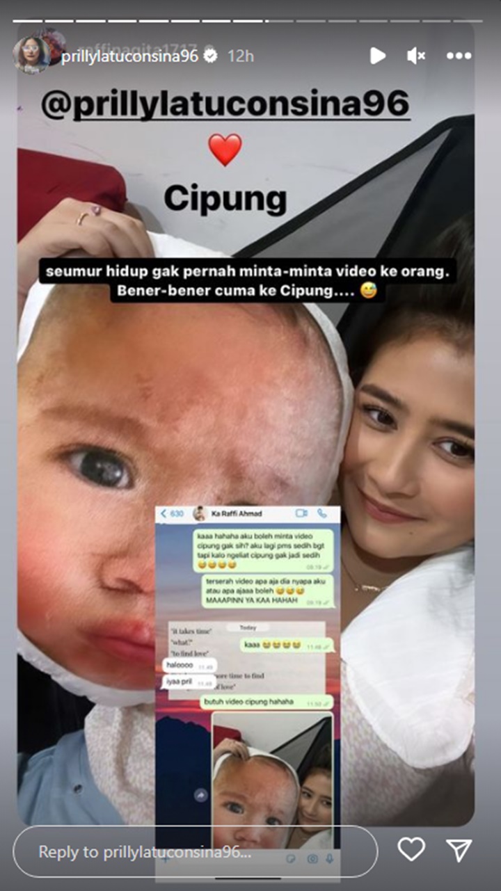 Ngemis ke Raffi Ahmad, Prilly Latuconsina Histeris Usai Disemangati Rayyanza