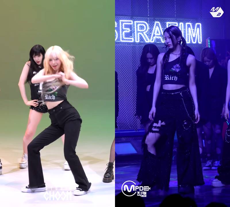 Dita Karang Secret Number, Karina aespa, dan Kazuha LE SSERAFIM memakai kaos sama