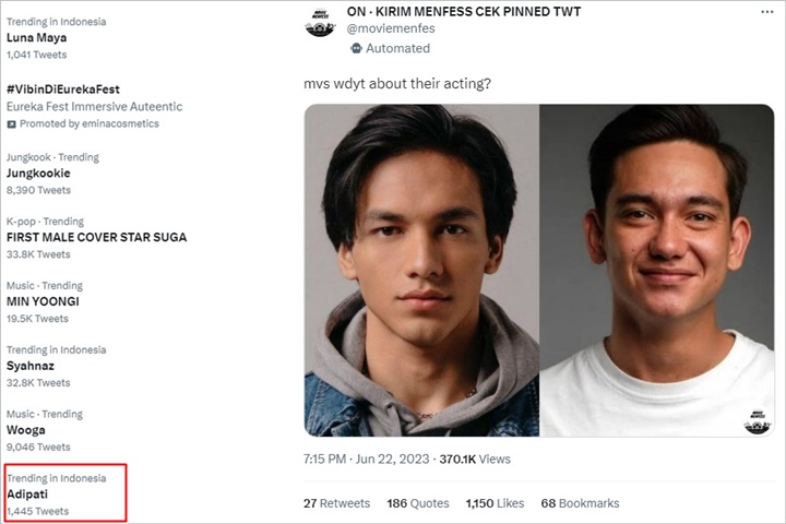 Mendadak Trending, Skill Akting Adipati Dolken Dipuji Sekelas Kang Dong Won
