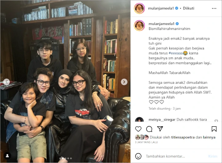 Mulan Jameela Bangga Punya Banyak Anak, Kecantikan Tiara Bikin Salfok