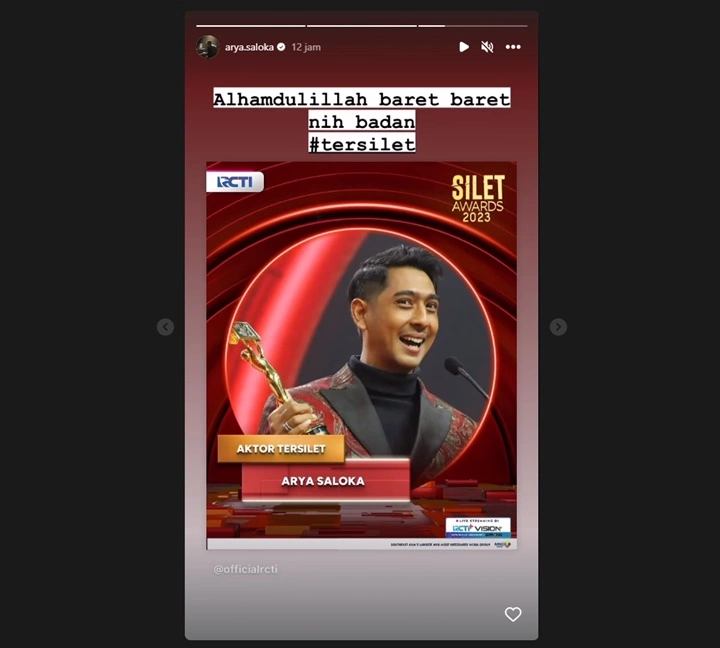 Arya Saloka Ngelawak Soal Kemenangannya Jadi \'Aktor Tersilet\'