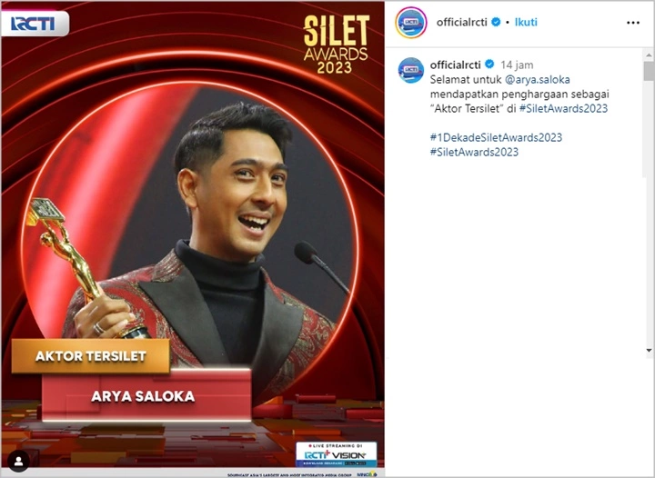 Arya Saloka Ngelawak Soal Kemenangannya Jadi \'Aktor Tersilet\'