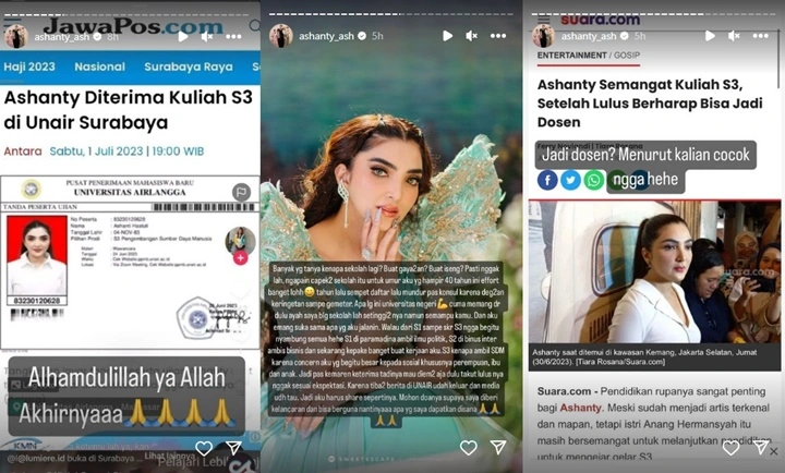 Ashanty Girang Diterima di Kampus UNAIR Surabaya, Foto Mahasiswa Bikin Salfok