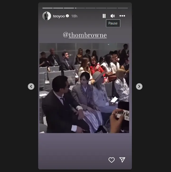 Yoo Teo post momen ketika ngobrol dengan Karina aespa