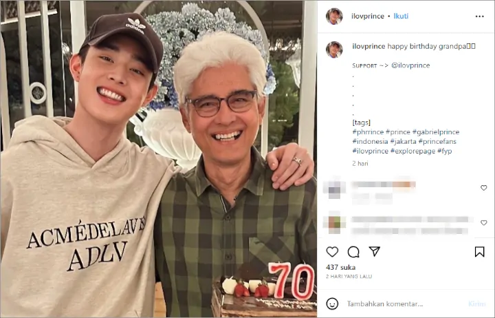 Gabriel Prince Rayakan Ultah Sang Kakek, Kemiripan Wajah Bikin Salfok