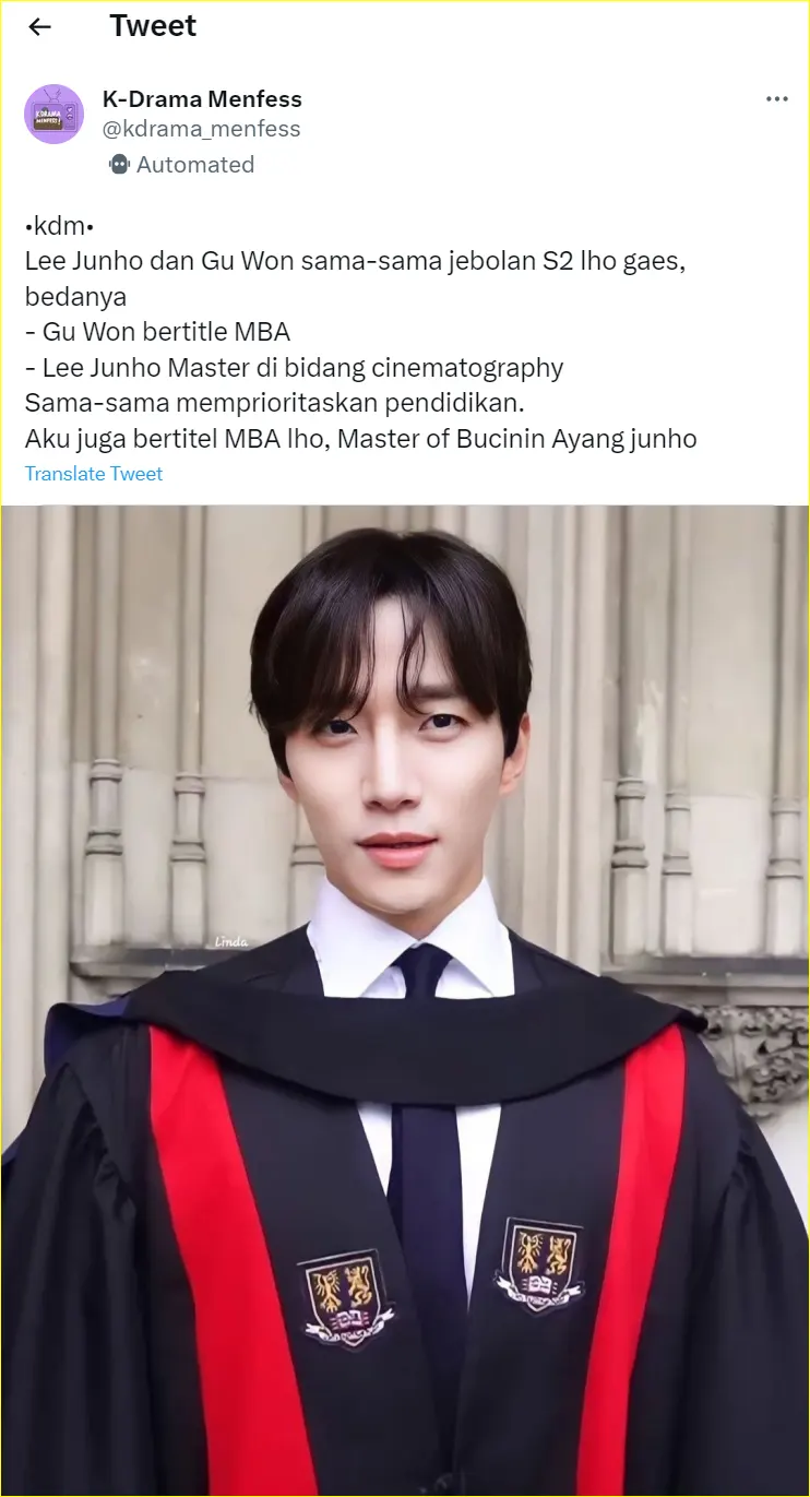 Latar pendidikan Lee Junho 2PM dibahas