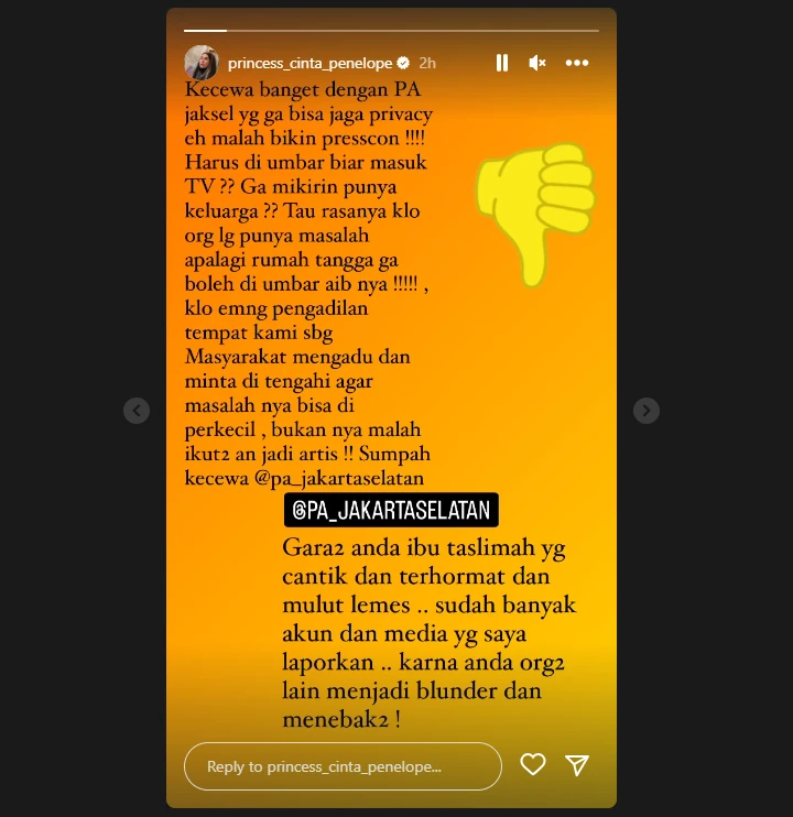 Kecewa Berat, Cinta Penelope Meradang Gugatan Cerainya Dibocorkan PA