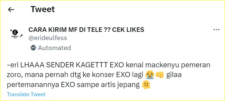 penggemar terkejut karena Mackenyu pernah datang ke konser EXO