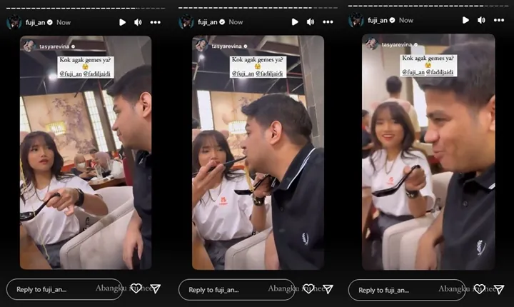 Fadil Jaidi Tak Kuat Tatap Mata Fuji An, Momen Salting Saat Disuapi Bikin Ngabrut