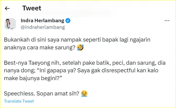 Indra Herlambang dibuat terkesima dengan Taeyong NCT