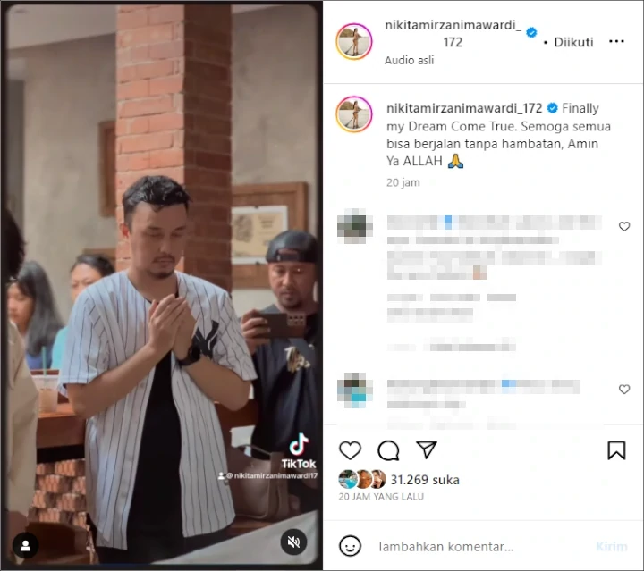 Nikita Mirzani Bersyukur Mimpinya Jadi Nyata di Tengah Konflik Dengan Anak