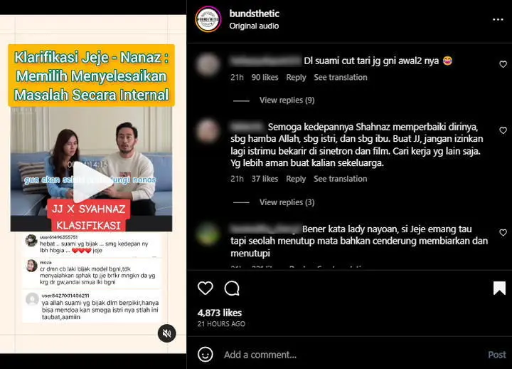 Syahnaz Sadiqah dan jeje Govinda Klarifikasi