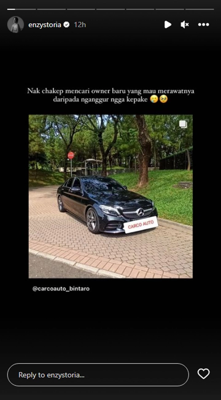 Enzy Storia Mellow Kabarkan Jual Mobil Mewah, Auto Diserbu Fans