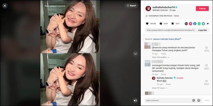 Disemangati Usai Lepas Hijab, Nathalie Holscher Cuma Bisa Bilang Maaf