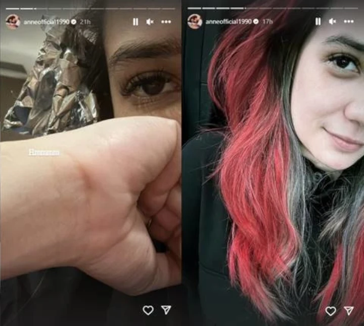 Putri Anne Perdana Pamer Rambut Merah Menyala