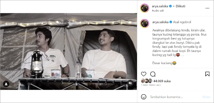Kemah Ala-ala, Arya Saloka Malah Alami Kejadian yang Buat Bulu Kuduk Berdiri