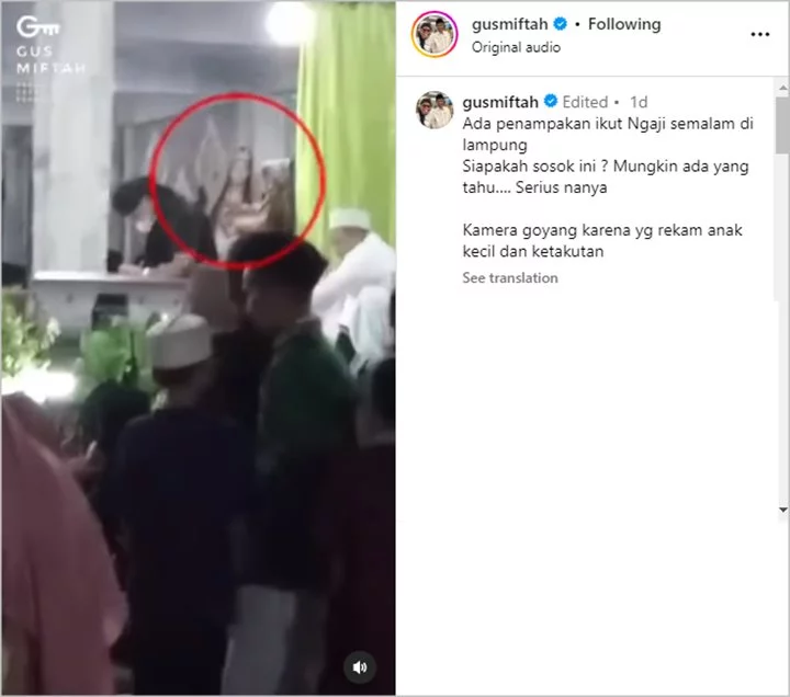 Gus Miftah Tunjukkan Penampakan Sosok Misterius Bak Pakai Mahkota Tertangkap Kamera di Pengajiannya