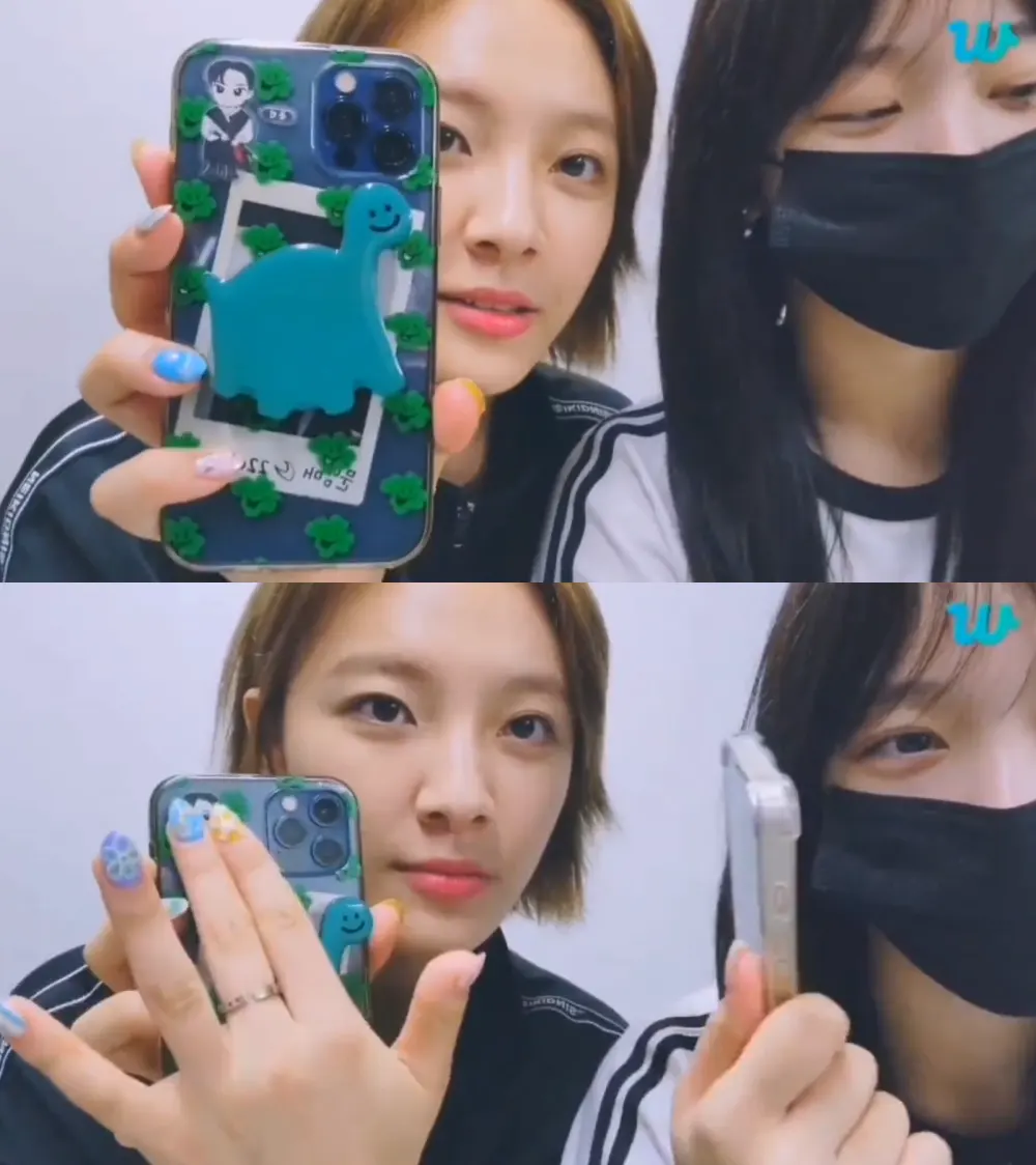Moon Sua Billlie tempelkan stiker Moonbin ASTRO di HP
