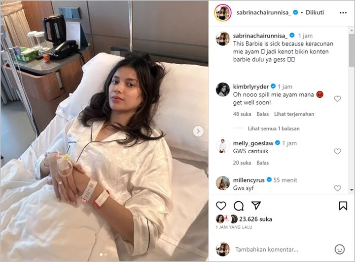 Sabrina Chairunnisa Kabarkan Tumbang Gegara Mie Ayam, Sampai Masuk IGD