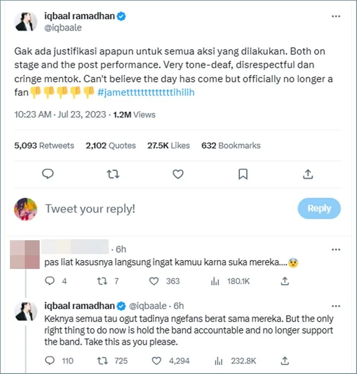 Dikenal Ngefans Berat The 1975, Iqbaal Ramadhan: Jamet Hilih