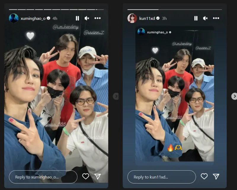 momen The8 SEVENTEEN bersama dengan Kun, Winwin, Xiaojun, Hendery WayV