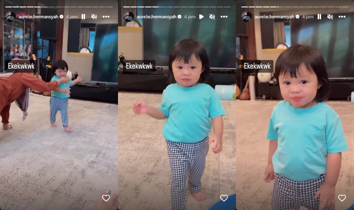 Ketagihan, Ekspresi Ameena Makan Stroberi Sukses Bikin Aurel Hermansyah Ngakak