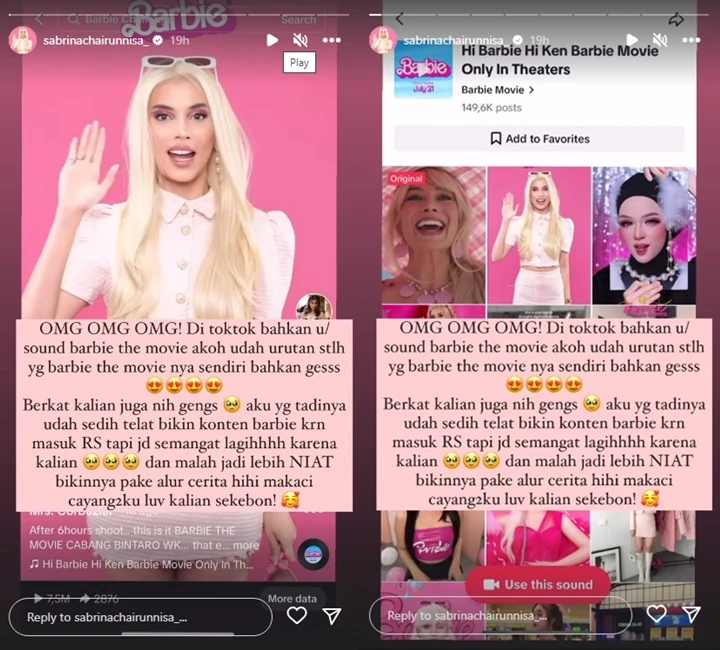 Sabrina Chairunnisa Torehkan Prestasi Berkat Konten Barbie, Ada Lucu-lucunya