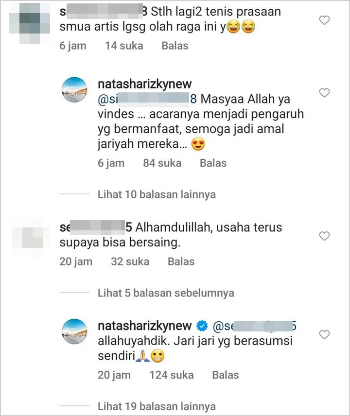 Natasha Rizky Tanggapi Cerdas Usai Disebut Latah Main Tenis Gara-gara Acara Vincent-Desta