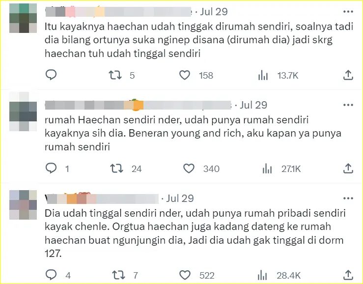 Haechan NCT diduga sudah tinggal sendiri