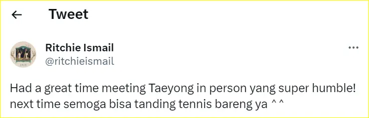 Jeje Govinda menceritakan pertemuan dengan Taeyong NCT