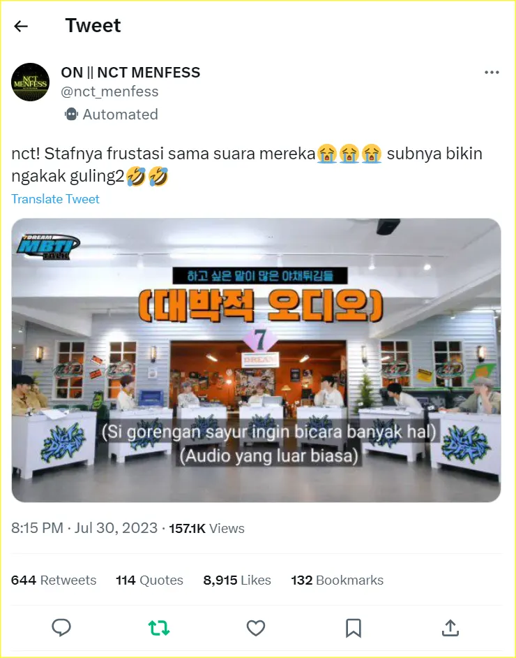 Staf frustasi ke NCT Dream