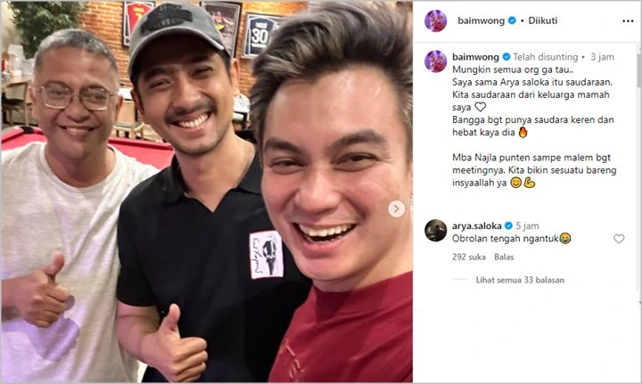 Baim Wong Beberkan Fakta Menarik dengan Arya Saloka, Sebut Semua Orang Belum Tahu