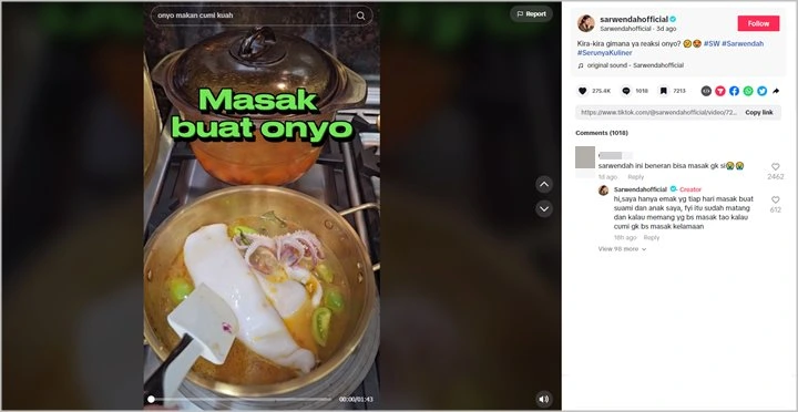 Sarwendah Skakmat Tudingan Hidangkan Masakan Mentah ke Betrand Peto