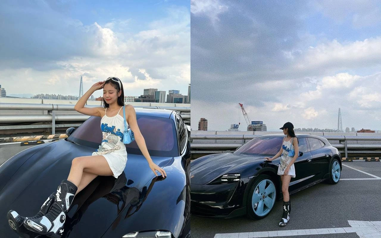 Jennie Bikin Kepincut Kembali Pose Menggoda Bareng Mobil Porsche Mewahnya