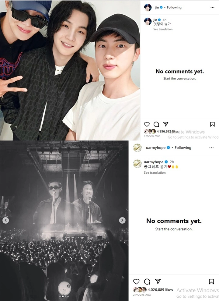 Suga BTS Nangis Sesenggukan di Konser, Jin dan J-Hope Beri Dukungan