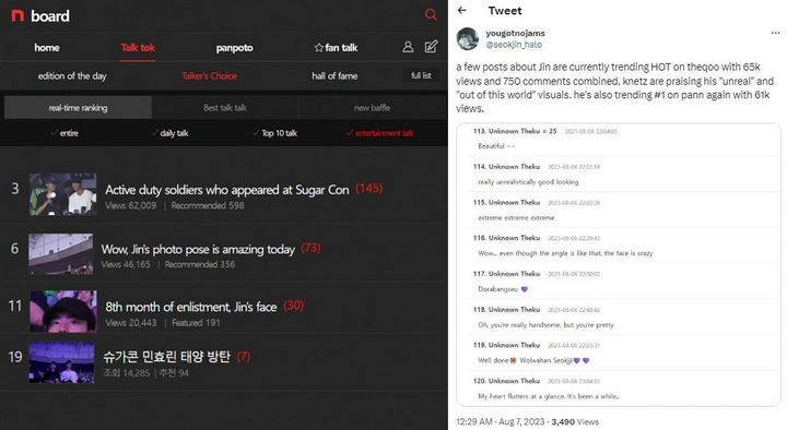 Jin BTS Jadi Trending Usai Muncul di Konser Suga BTS