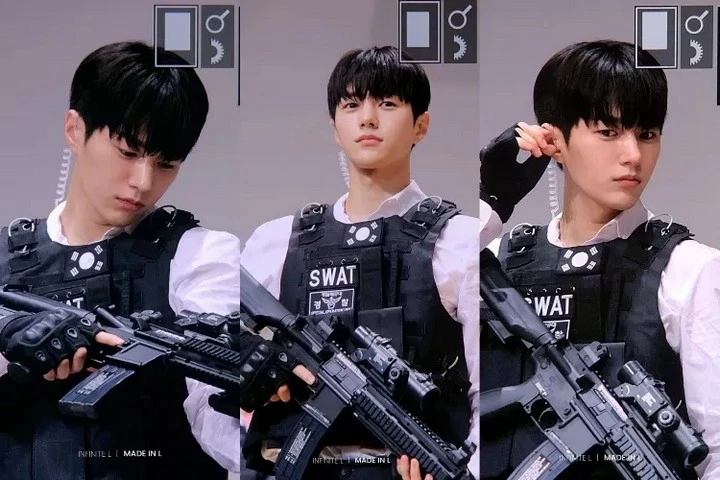 L INFINITE Pakai Seragam SWAT