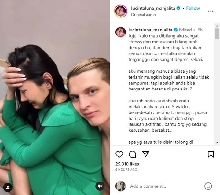 Lucinta Luna Nangis Tersedu-sedu Dihujat Haters, Kalimat Adem Tunangan Bule Disorot
