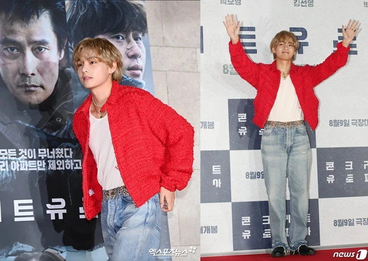 Gaya V BTS di Premiere \'Concrete Utopia\' Digoda Mau 17 Agustusan