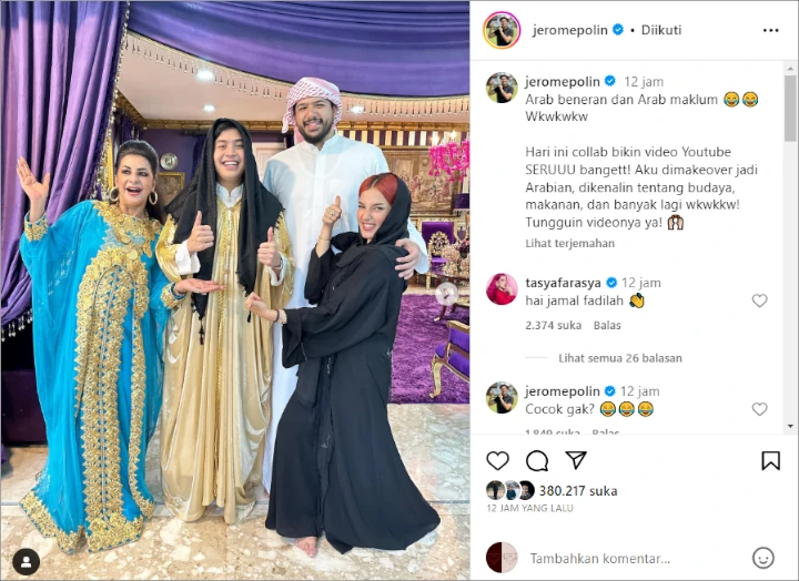 Jerome Polin Disulap Jadi Arabian Oleh Tasya Farasya, Penampilan Bikin Syok Sekaligus Ngakak Jerome Polin Disulap Jadi Arabian Oleh Tasya Farasya, Penampilan Bikin Syok Sekaligus Ngakak