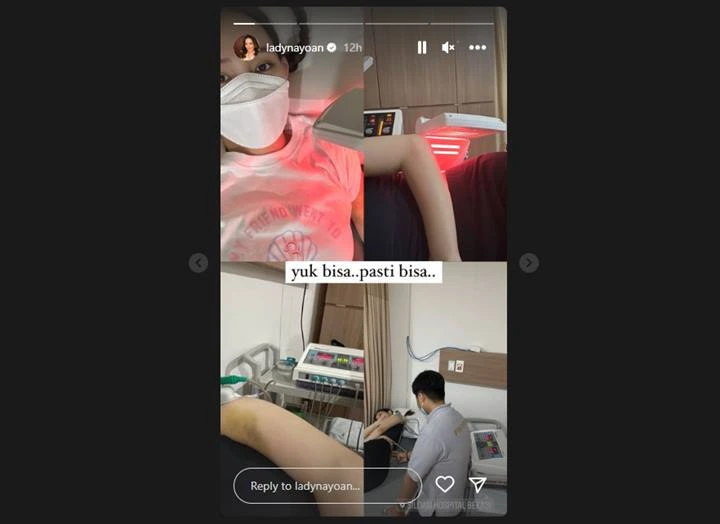 Lady Nayoan Tulis Pesan untuk Diri Sendiri Saat Bagikan Momen Fisioterapi