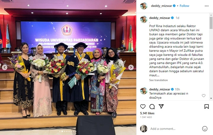 Lulus S3, Deddy Mizwar Jadi Wisudawan Tertua dan Raih IPK Sempurna